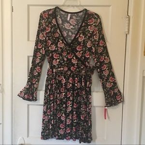Xhileration Floral Wrap Dress